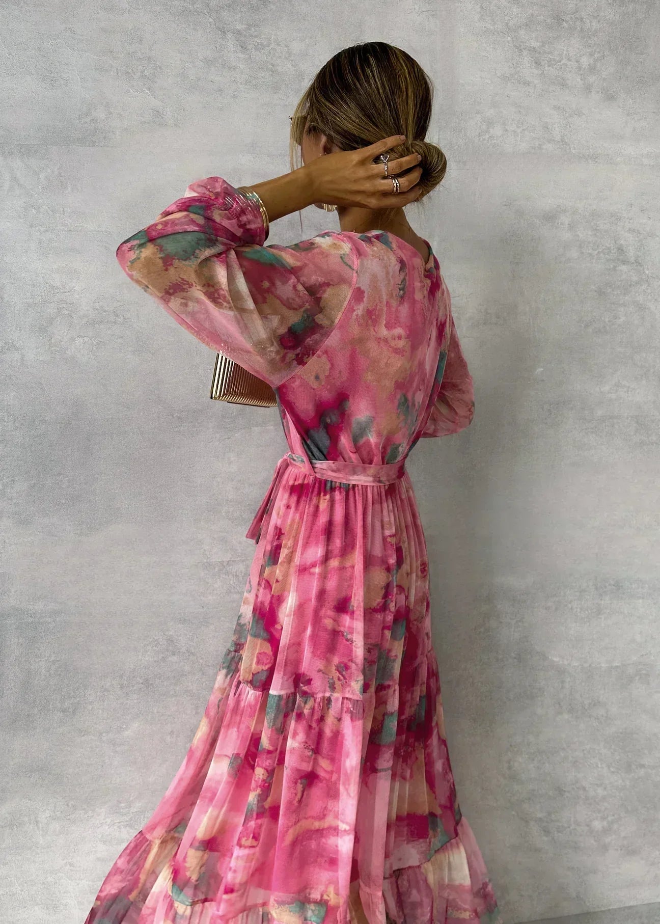 Romilly | Floral Wrap Maxi Wedding Guest Dress