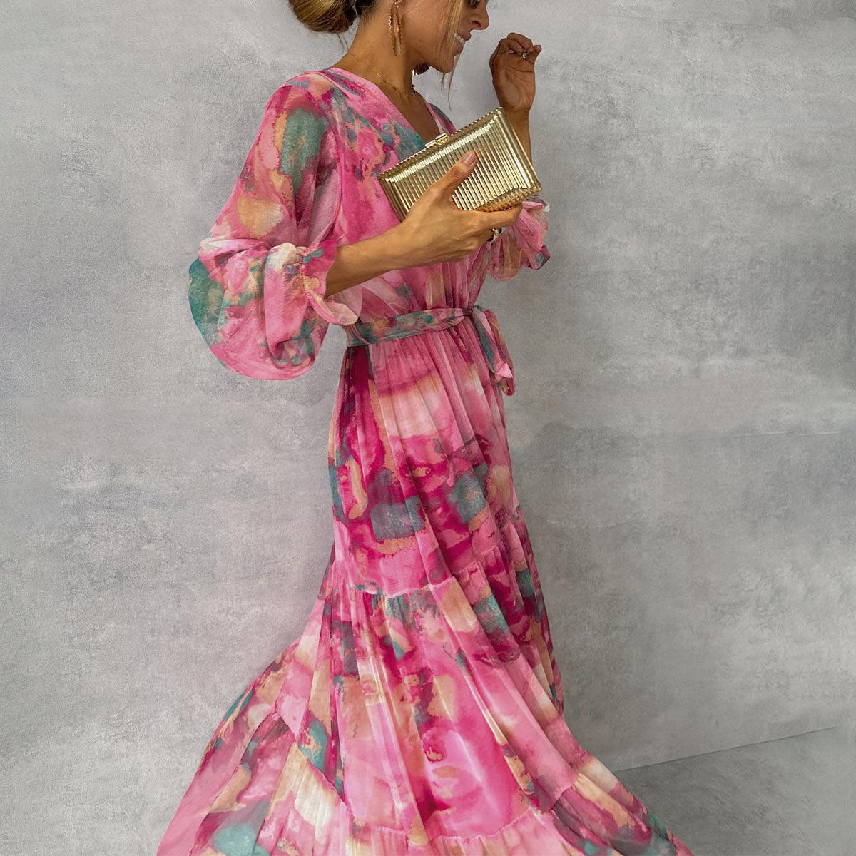 Romilly | Floral Wrap Maxi Wedding Guest Dress
