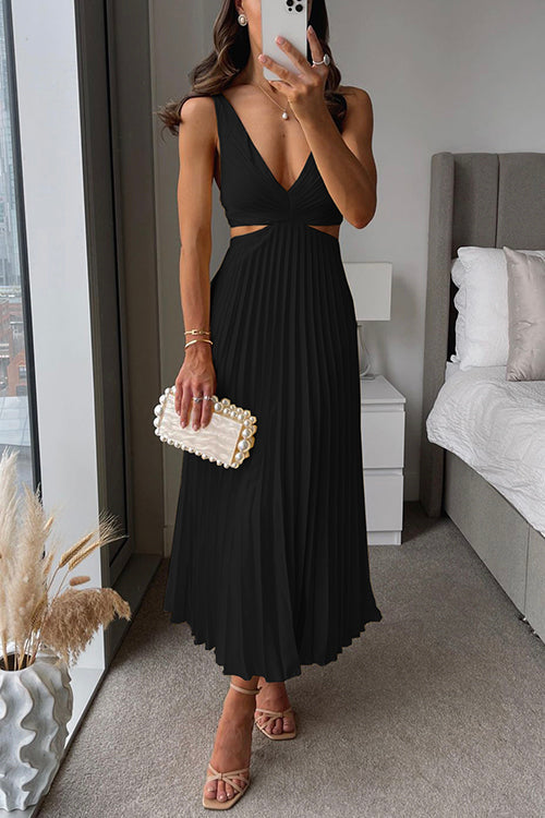 Courtney | Pleated Maxi Wedding Guest Dress