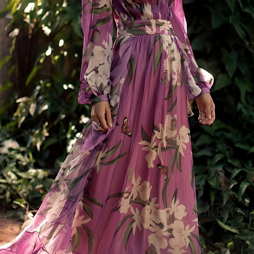 Zosia | Floral Chiffon Wedding Guest Dress