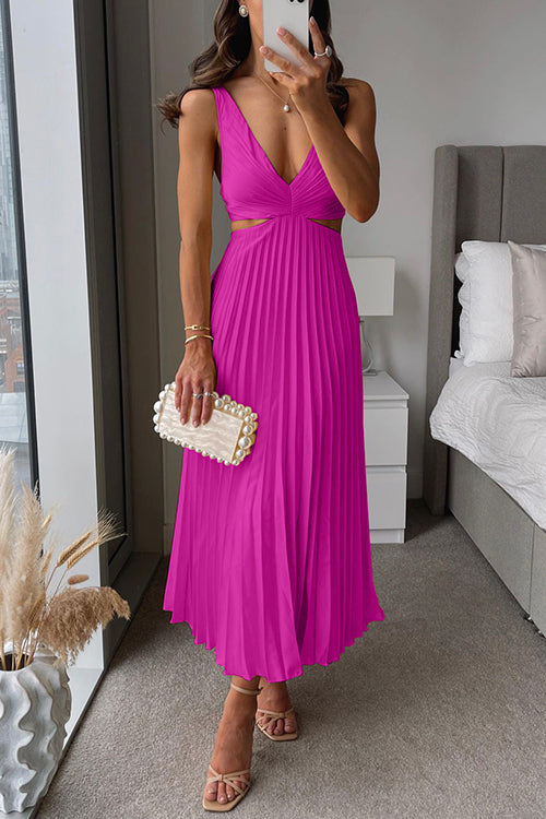 Courtney | Pleated Maxi Wedding Guest Dress