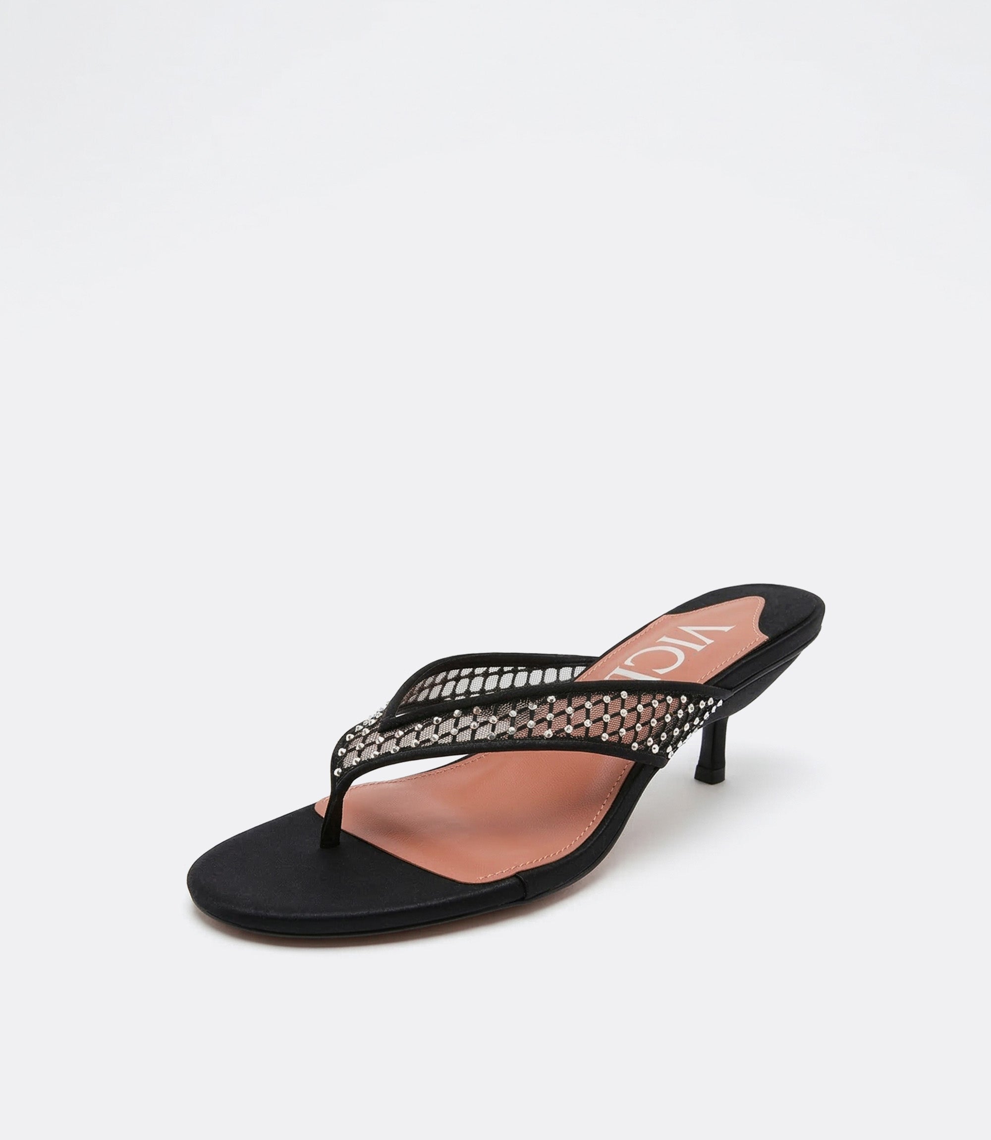 Margo Sandals in Black Crystal Mesh