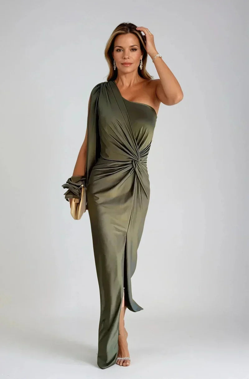 Jasmine | One-Shoulder Maxi Wedding Guest Dress