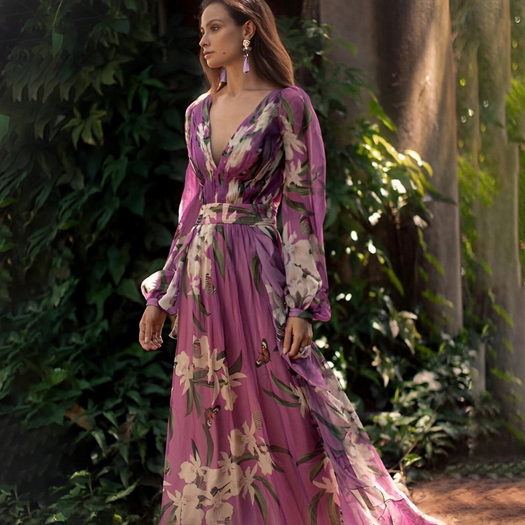 Zosia | Floral Chiffon Wedding Guest Dress