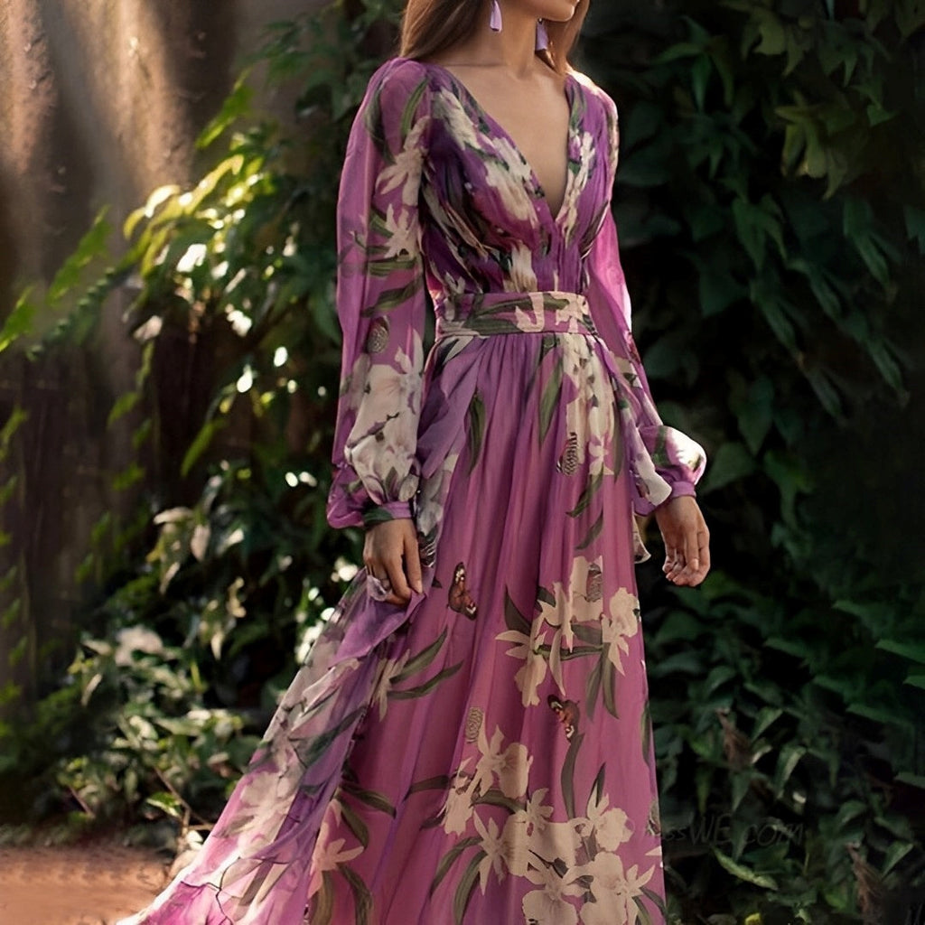Zosia | Floral Chiffon Wedding Guest Dress