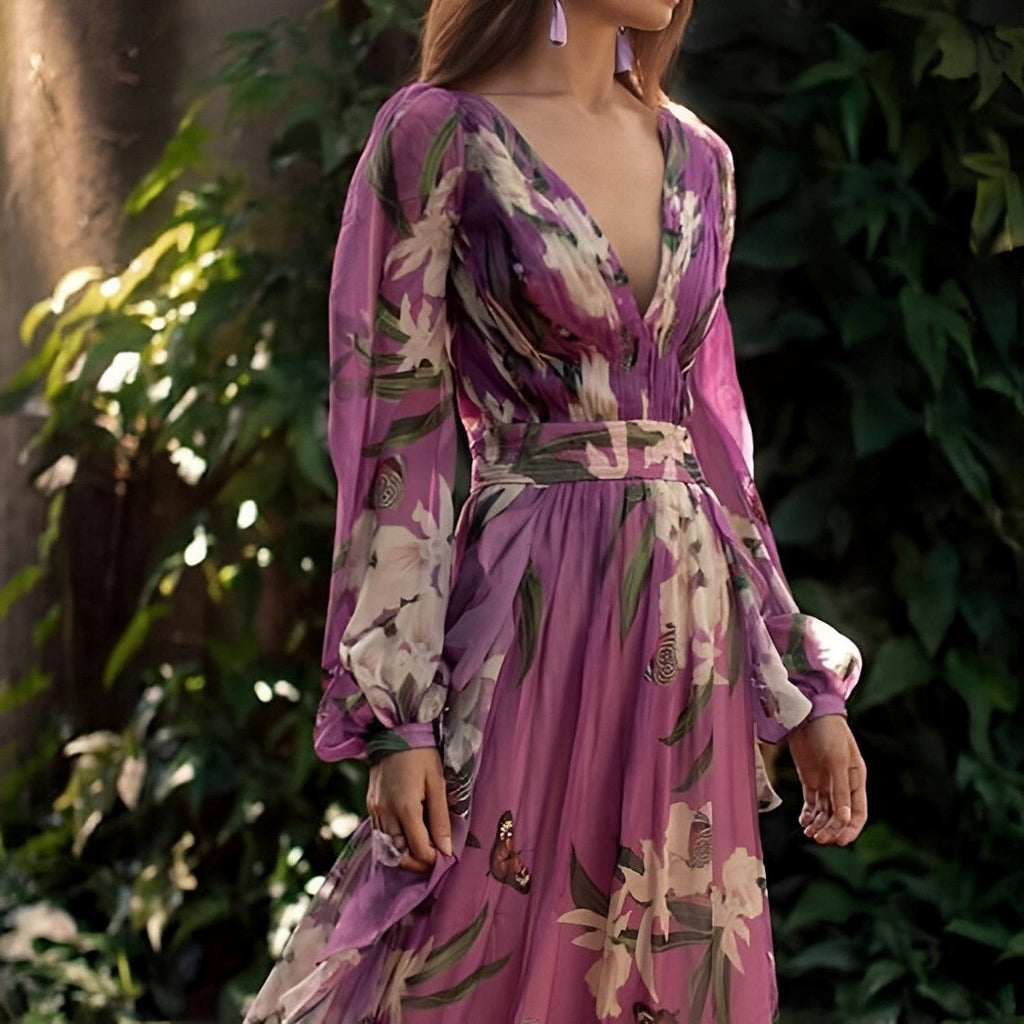 Zosia | Floral Chiffon Wedding Guest Dress