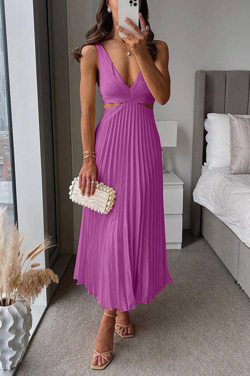 Courtney | Pleated Maxi Wedding Guest Dress