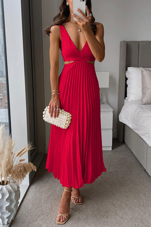 Courtney | Pleated Maxi Wedding Guest Dress