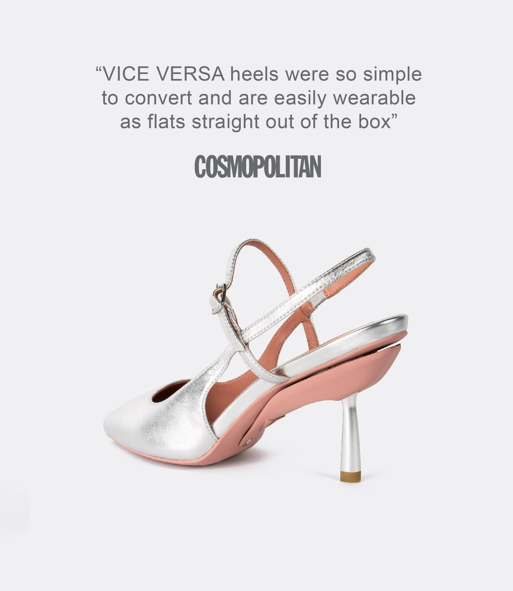Buckle Slingback in Silver