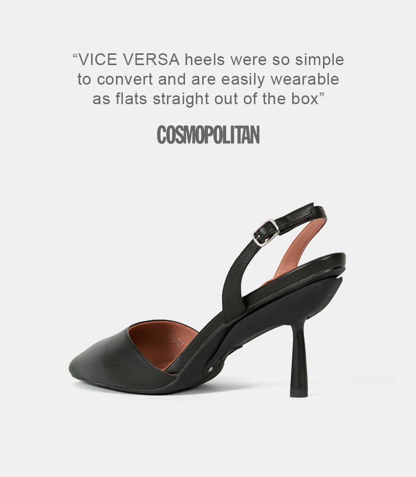 Everyday Heel in Black Leather