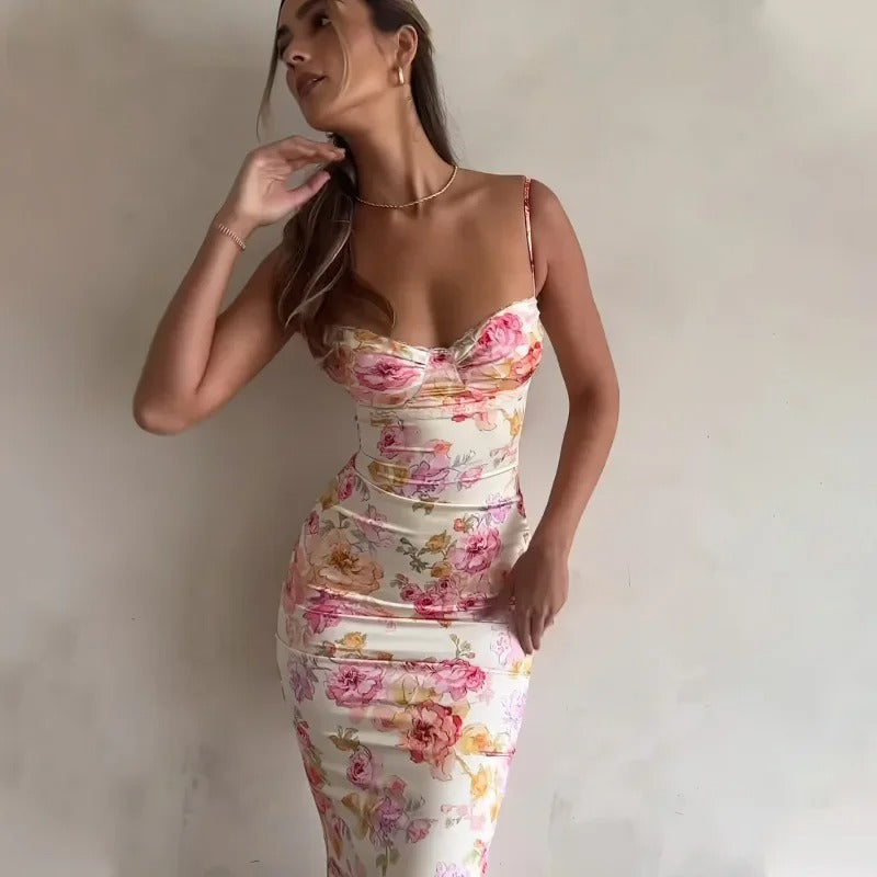 Leontine | Floral Lace Maxi Wedding Guest Dress