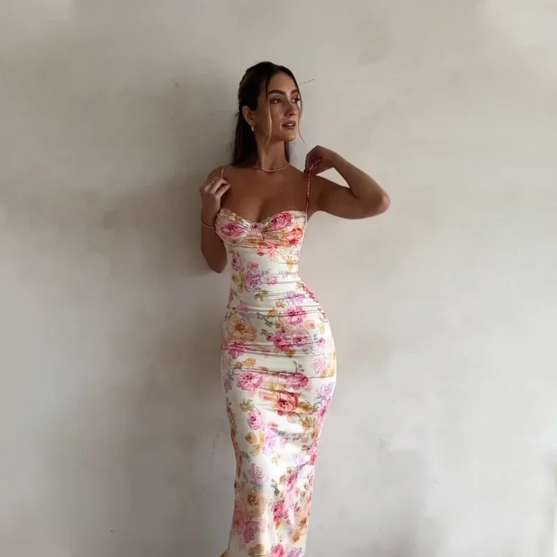 Leontine | Floral Lace Maxi Wedding Guest Dress